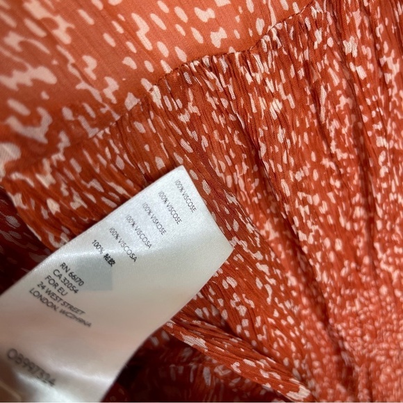 Maeve x Anthropologie Adrian Sheer Tunic Dress In Dark Orange Women's Size S - Picture 7 of 10
